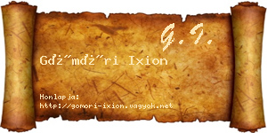 Gömöri Ixion névjegykártya